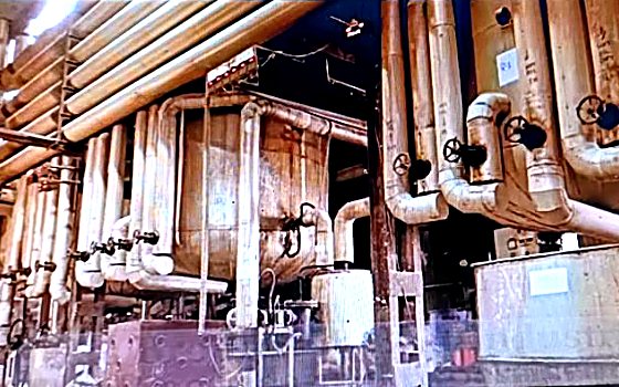 Reactor tanks and pipework inside the Waylink processing plant