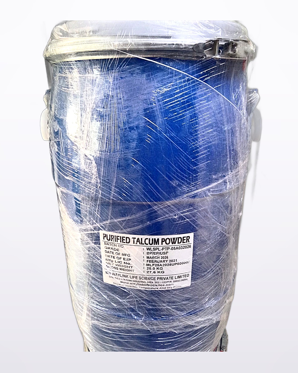Purified Talcum Powder 99% BPF — 25 kg drum, ETO treated
