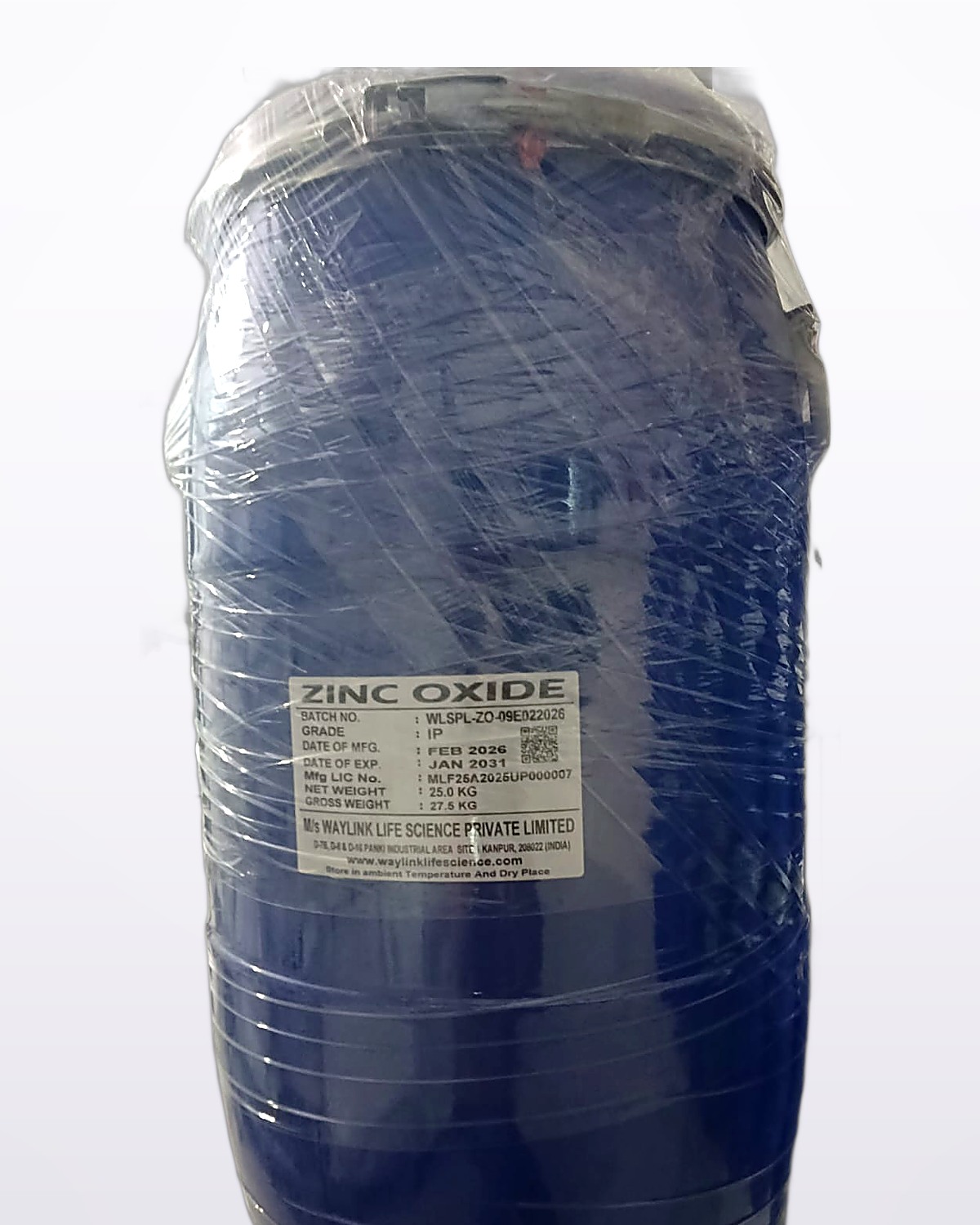 Zinc Oxide IP — 25 kg drum pack
